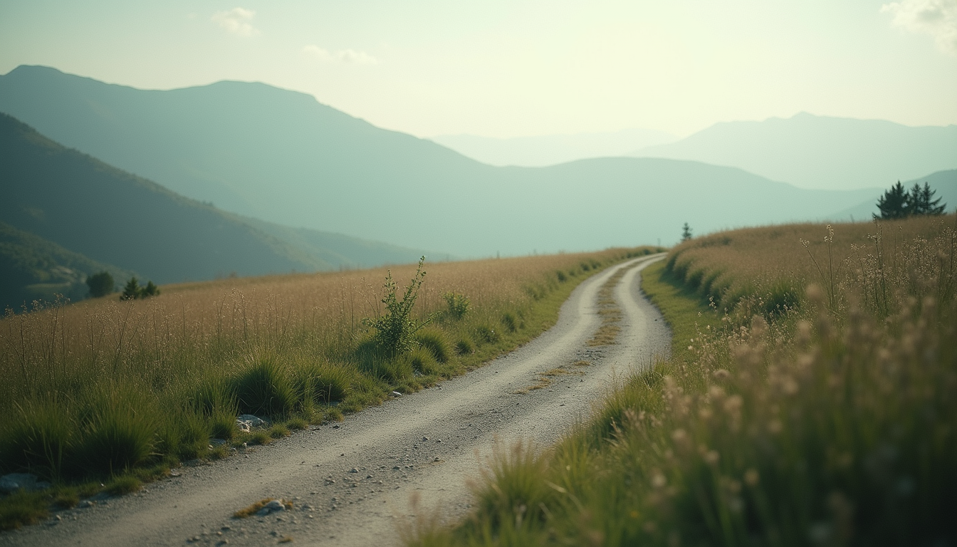 A mountain road symbolizing life beyond the steps.